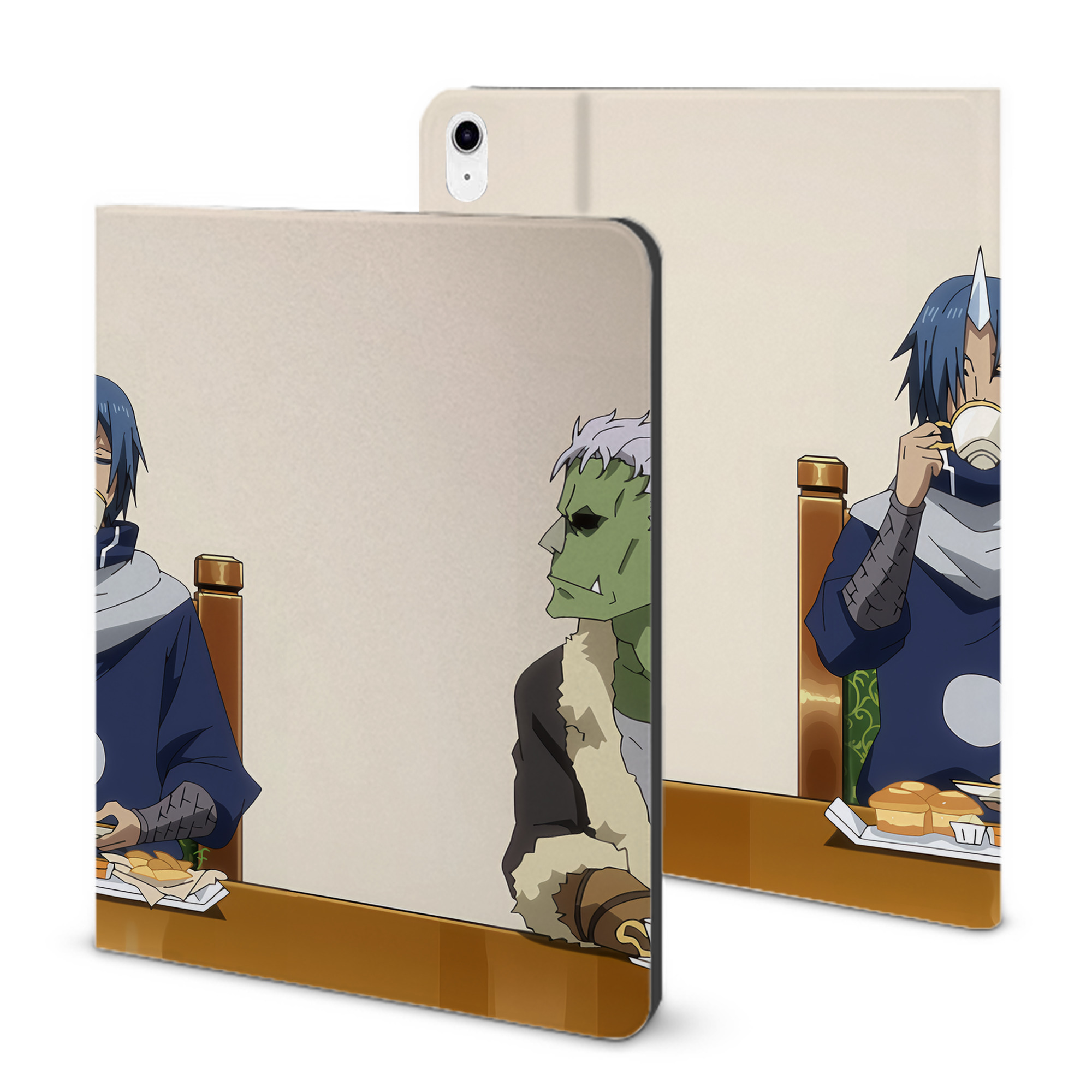 （画像用） 転スラ Regarding Reincarnated to Slime IPad ケース ブック型 PUレザー TPU 耐衝撃 軽量 薄型 ペン収納なし 全面保護 IPad 各モデル対応